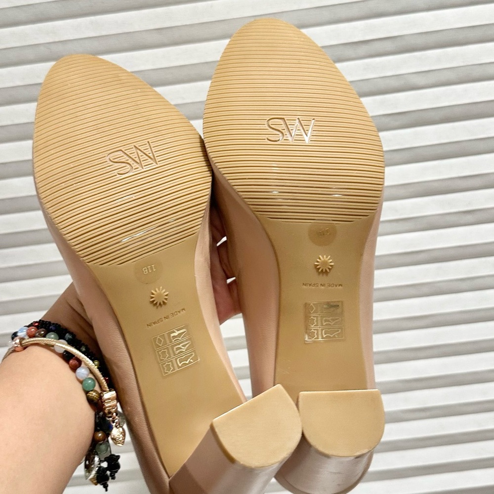 🌹STUART WEITZMAN 🌹 Vida 75 Leather Pumps Beige Size: 11B - Picture 16 of 16